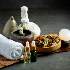 herbal-compress-herbal-spa-treatment-equipments-put-dark-floor